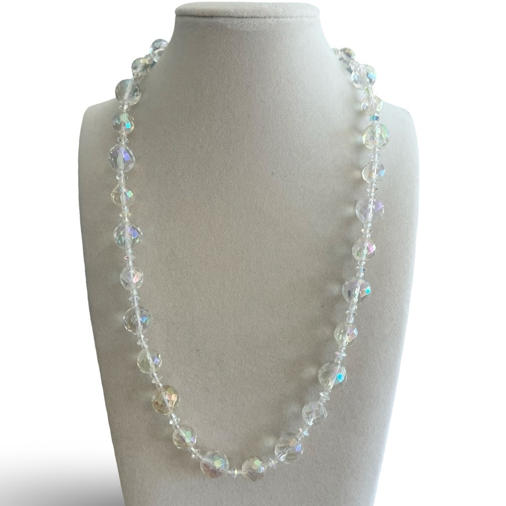 Vintage Aurora Borealis Austrian Crystal Bead Necklace